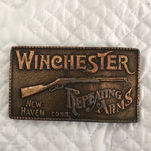 Vintage Winchester brass belt buckle